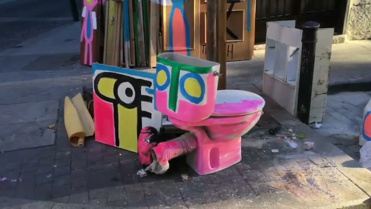 Acción en Madrid – Street-Art: Szene aus dem Art-Is-Trash-Video von Francisco de Pájaro