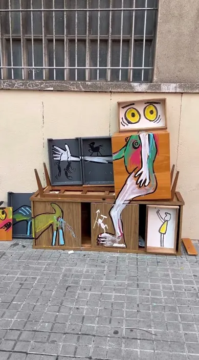 Acción espontánea – Street-Art in Barcelona: Szene aus dem Art-Is-Trash-Video von Francisco de Pájaro