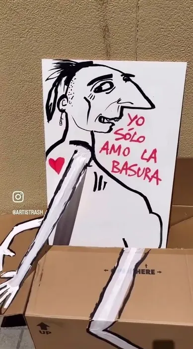 Amo la basura – Street-Art in Barcelona: Szene aus dem Art-Is-Trash-Video von Francisco de Pájaro
