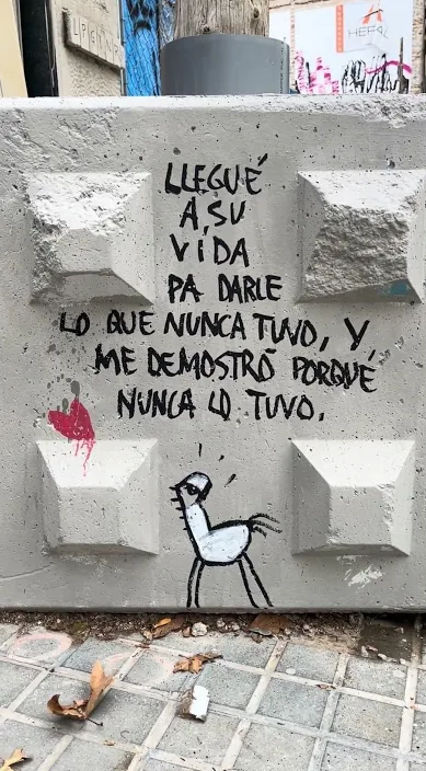 Amor – Street-Art in Barcelona: Szene aus dem Art-Is-Trash-Video von Francisco de Pájaro