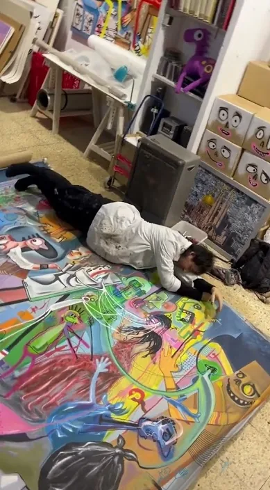 AMOR MÍO. www. es – Street-Art in Barcelona: Szene aus dem Art-Is-Trash-Video von Francisco de Pájaro