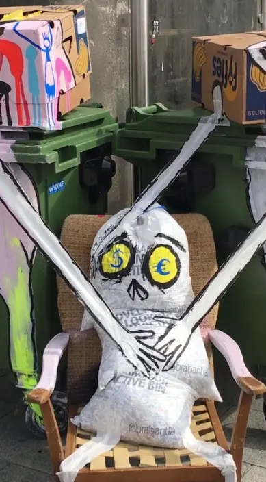  – Street-Art in Barcelona: Szene aus dem Art-Is-Trash-Video von Francisco de Pájaro