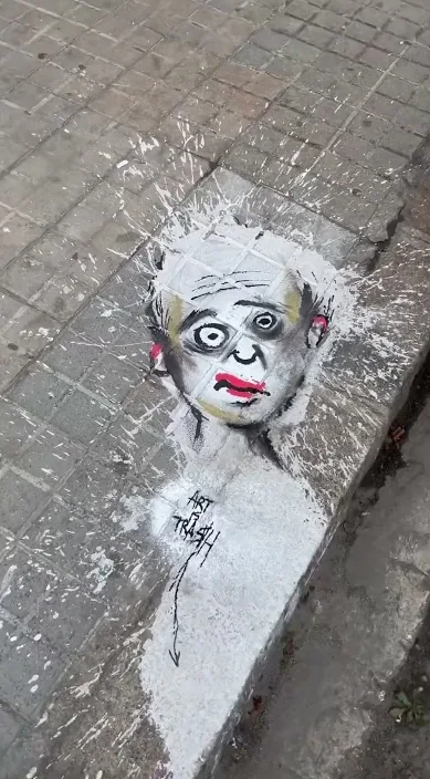 Arte urbano es – Street-Art: Szene aus dem Art-Is-Trash-Video von Francisco de Pájaro