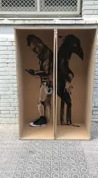 Autorretrato en la basura – Street-Art in Barcelona: Szene aus dem Art-Is-Trash-Video von Francisco de Pájaro