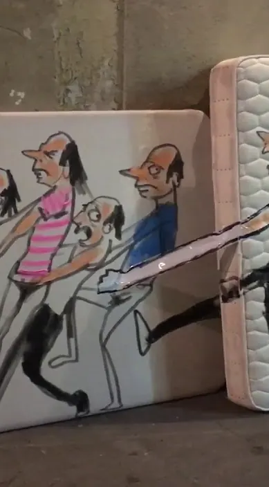 Basura en Barcelona – Street-Art: Szene aus dem Art-Is-Trash-Video von Francisco de Pájaro
