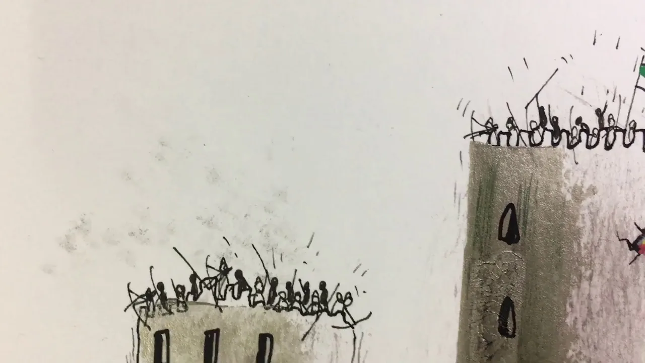 Batalla medieval – Street-Art in Barcelona: Szene aus dem Art-Is-Trash-Video von Francisco de Pájaro