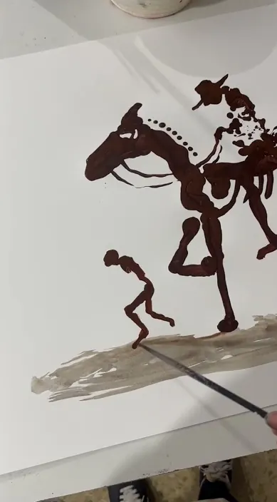 Caballero andante. es – Street-Art: Szene aus dem Art-Is-Trash-Video von Francisco de Pájaro