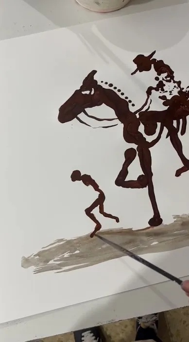 Caballero andante. es – Street-Art: Szene aus dem Art-Is-Trash-Video von Francisco de Pájaro