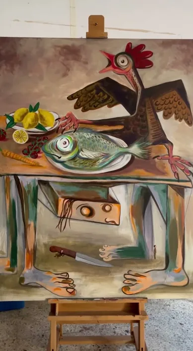Carne o pescao – Street-Art in Barcelona: Szene aus dem Art-Is-Trash-Video von Francisco de Pájaro