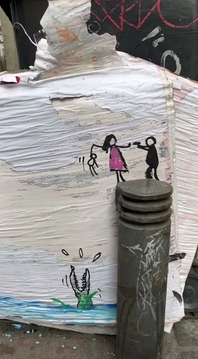 Conflicto de pareja. es – Street-Art: Szene aus dem Art-Is-Trash-Video von Francisco de Pájaro