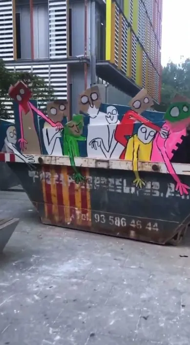 Contenedor es – Street-Art in Barcelona: Szene aus dem Art-Is-Trash-Video von Francisco de Pájaro