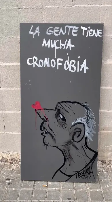 Cronofobia – Street-Art in Barcelona: Szene aus dem Art-Is-Trash-Video von Francisco de Pájaro