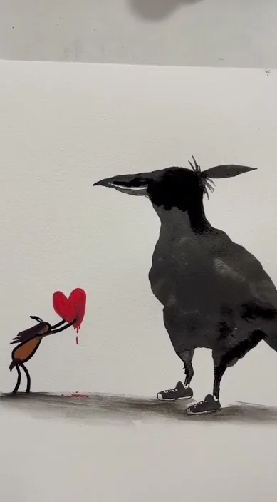 Crow es – Street-Art in Barcelona: Szene aus dem Art-Is-Trash-Video von Francisco de Pájaro