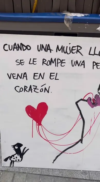 Cuando una mujer llora – Street-Art in Barcelona: Szene aus dem Art-Is-Trash-Video von Francisco de Pájaro