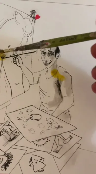 Cúrcuma pura – Street-Art in Barcelona: Szene aus dem Art-Is-Trash-Video von Francisco de Pájaro