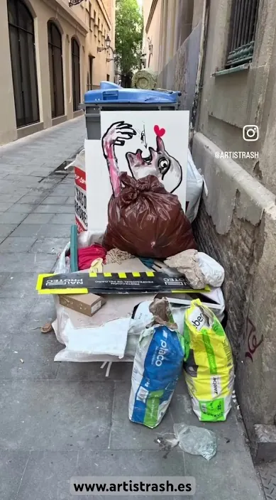 Despojándome – Street-Art in Barcelona: Szene aus dem Art-Is-Trash-Video von Francisco de Pájaro