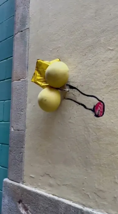 Dos melones y un rabo. es – Street-Art: Szene aus dem Art-Is-Trash-Video von Francisco de Pájaro