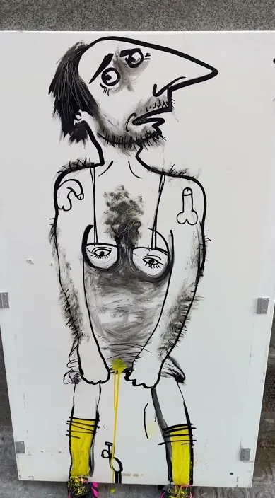 El cojeo del gamo – Street-Art in Barcelona: Szene aus dem Art-Is-Trash-Video von Francisco de Pájaro