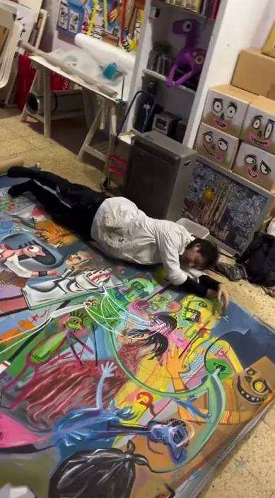 El estudio – Street-Art in Barcelona: Szene aus dem Art-Is-Trash-Video von Francisco de Pájaro