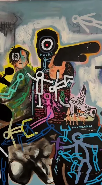 El exterminador. www. es – Street-Art: Szene aus dem Art-Is-Trash-Video von Francisco de Pájaro