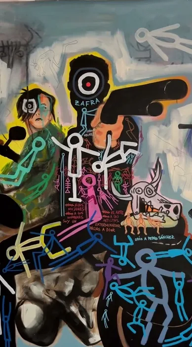El exterminador. www. es – Street-Art: Szene aus dem Art-Is-Trash-Video von Francisco de Pájaro