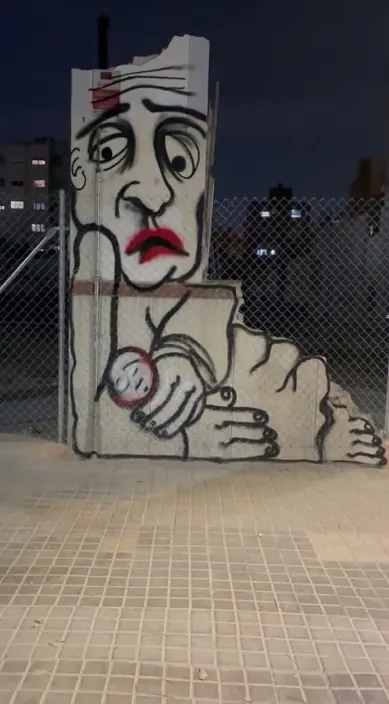 El fin de los dias www. es – Street-Art in Barcelona: Szene aus dem Art-Is-Trash-Video von Francisco de Pájaro