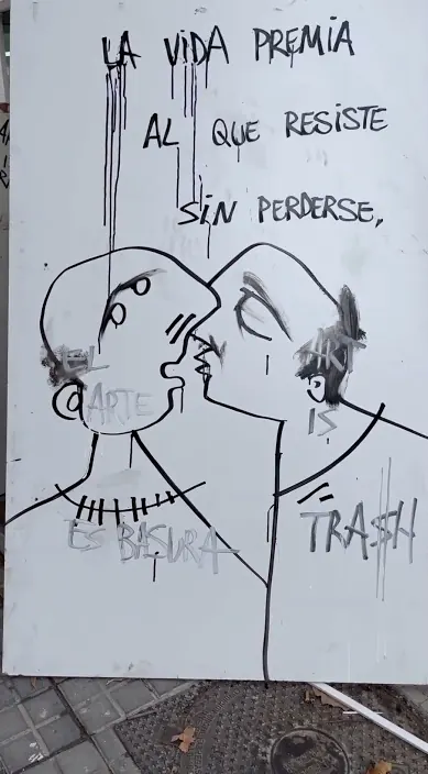 El premio – Street-Art in Barcelona: Szene aus dem Art-Is-Trash-Video von Francisco de Pájaro