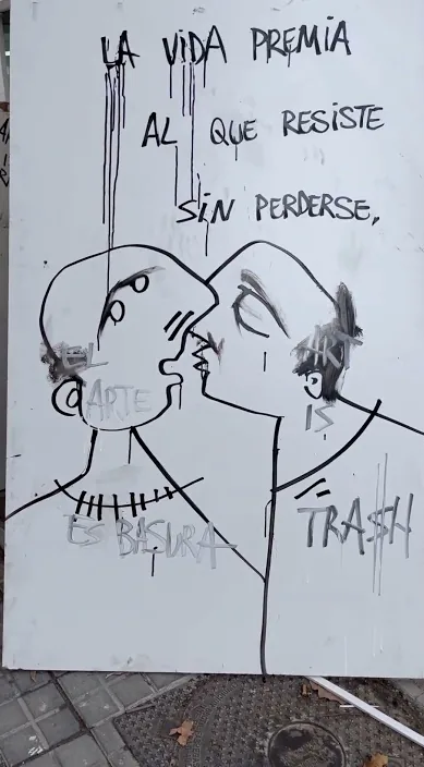 El premio – Street-Art in Barcelona: Szene aus dem Art-Is-Trash-Video von Francisco de Pájaro
