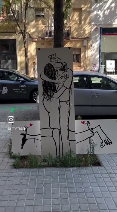 El último adiós – Street-Art in Barcelona: Szene aus dem Art-Is-Trash-Video von Francisco de Pájaro