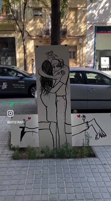 El último adiós – Street-Art in Barcelona: Szene aus dem Art-Is-Trash-Video von Francisco de Pájaro