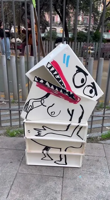 Embarazo – Street-Art in Barcelona: Szene aus dem Art-Is-Trash-Video von Francisco de Pájaro