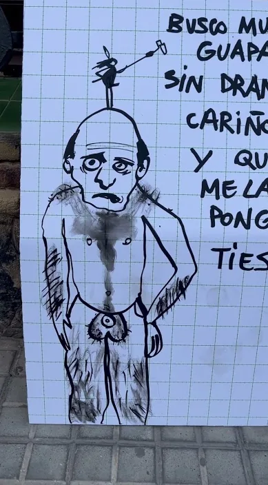En tinder no funciono. www. es – Street-Art: Szene aus dem Art-Is-Trash-Video von Francisco de Pájaro