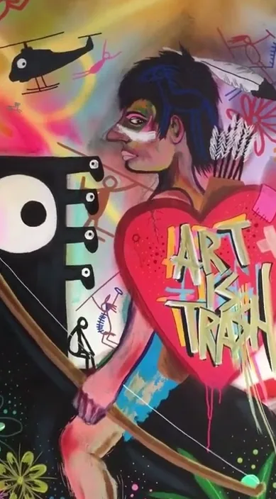 Entre Flores – Street-Art in Barcelona: Szene aus dem Art-Is-Trash-Video von Francisco de Pájaro