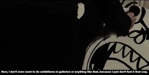 Entrevista en el año 2012 antes de vivir del arte – Street-Art in Barcelona: Szene aus dem Art-Is-Trash-Video von Francisco de Pájaro