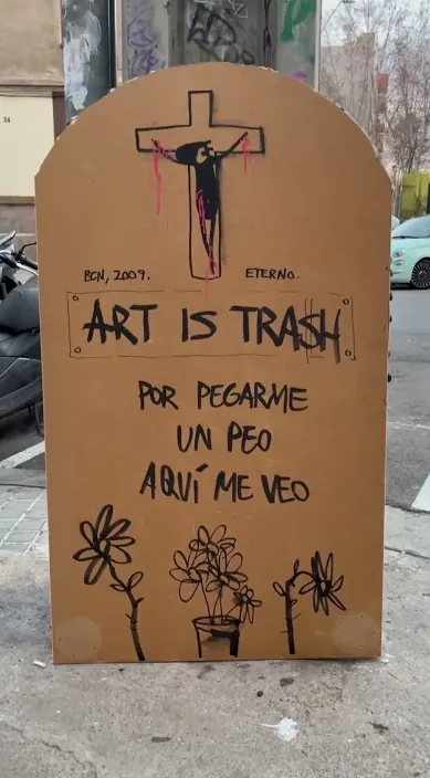 Epitafio – Street-Art in Barcelona: Szene aus dem Art-Is-Trash-Video von Francisco de Pájaro