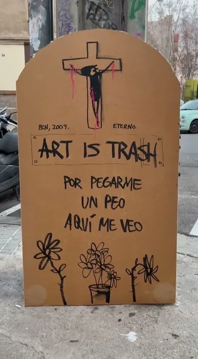 Epitafio – Street-Art in Barcelona: Szene aus dem Art-Is-Trash-Video von Francisco de Pájaro