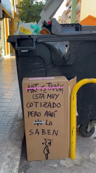 Estoy muy cotizado – Street-Art in Barcelona: Szene aus dem Art-Is-Trash-Video von Francisco de Pájaro