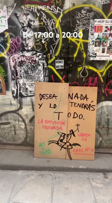 EXPOSICIÓN c/ Barra de Ferro, 8. www. es – Street-Art: Szene aus dem Art-Is-Trash-Video von Francisco de Pájaro