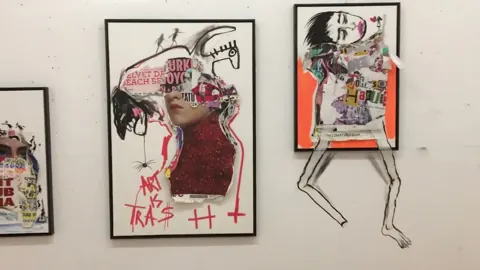 Exposición y colaboración con Balu en Barcelona – Street-Art: Szene aus dem Art-Is-Trash-Video von Francisco de Pájaro