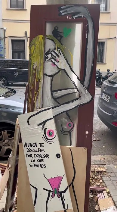Expresar lo que sientes – Street-Art in Barcelona: Szene aus dem Art-Is-Trash-Video von Francisco de Pájaro