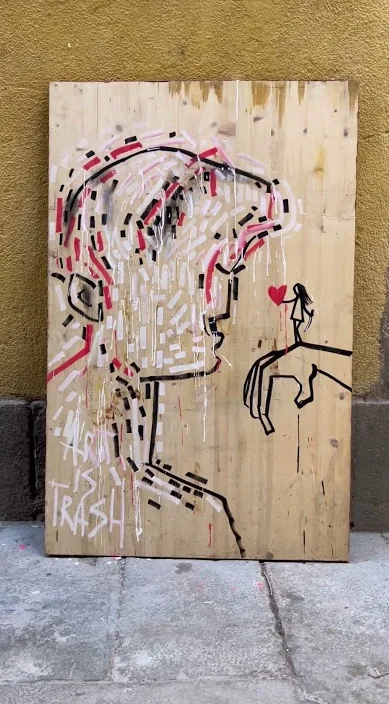 Frente a frente – Street-Art in Barcelona: Szene aus dem Art-Is-Trash-Video von Francisco de Pájaro