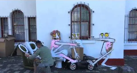 GALWAY (Ireland) 2016 – Street-Art in Barcelona: Szene aus dem Art-Is-Trash-Video von Francisco de Pájaro