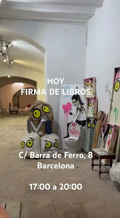 Hoy: firma de libros www. es – Street-Art: Szene aus dem Art-Is-Trash-Video von Francisco de Pájaro