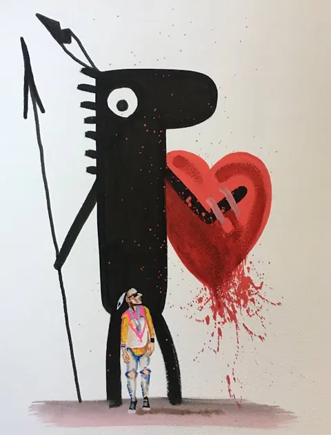 Into the light of a dark black night. Into the light of a dark black night – Street-Art in Barcelona: Szene aus dem Art-Is-Trash-Video von Francisco de Pájaro