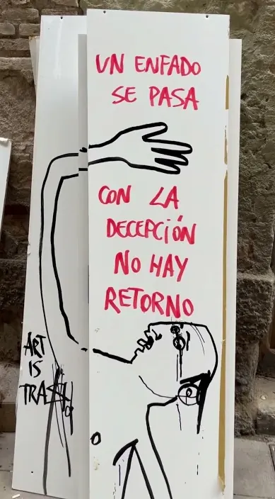 La decepción – Street-Art in Barcelona: Szene aus dem Art-Is-Trash-Video von Francisco de Pájaro
