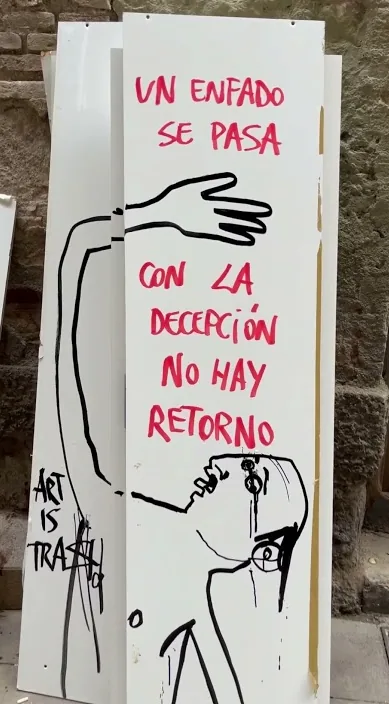 La decepción – Street-Art in Barcelona: Szene aus dem Art-Is-Trash-Video von Francisco de Pájaro