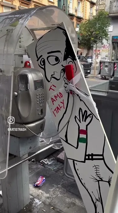 Llamada de despedida – Street-Art in Barcelona: Szene aus dem Art-Is-Trash-Video von Francisco de Pájaro