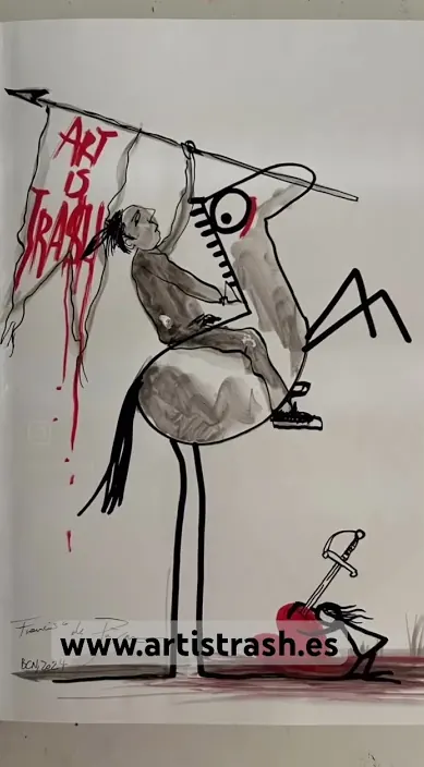 Mi autobiografía artística – Street-Art in Barcelona: Szene aus dem Art-Is-Trash-Video von Francisco de Pájaro