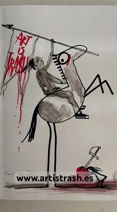 Mi autobiografía artística – Street-Art in Barcelona: Szene aus dem Art-Is-Trash-Video von Francisco de Pájaro