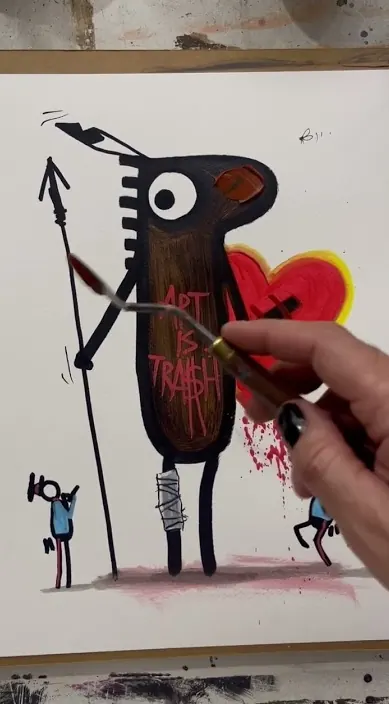 Mono de feria www. es – Street-Art in Barcelona: Szene aus dem Art-Is-Trash-Video von Francisco de Pájaro